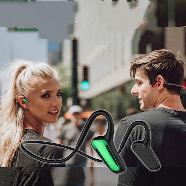 Premium Bone Conduction Open-Ear Bluetooth Sport Hovedtelefoner - Svedafvisende Trådløse Øretelefoner til Træning og Løb med Dyb Bas - Indbygget