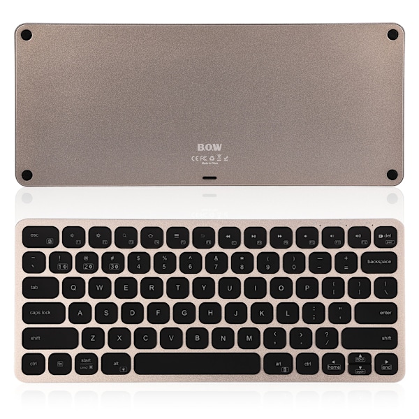 Bluetooth trådløs kablet tastatur berøringsplate oppladbar for IOS Android Windows svart