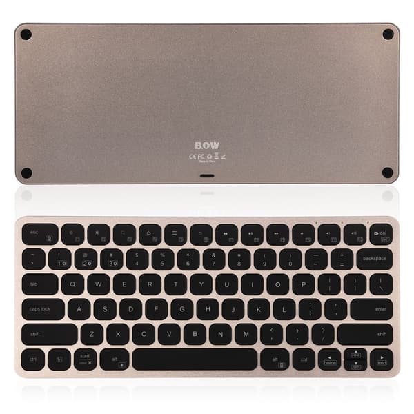 Bluetooth Trådlöst Trådbundet Tangentbord Touchpad Uppladdningsbart För IOS Android Windows Svart