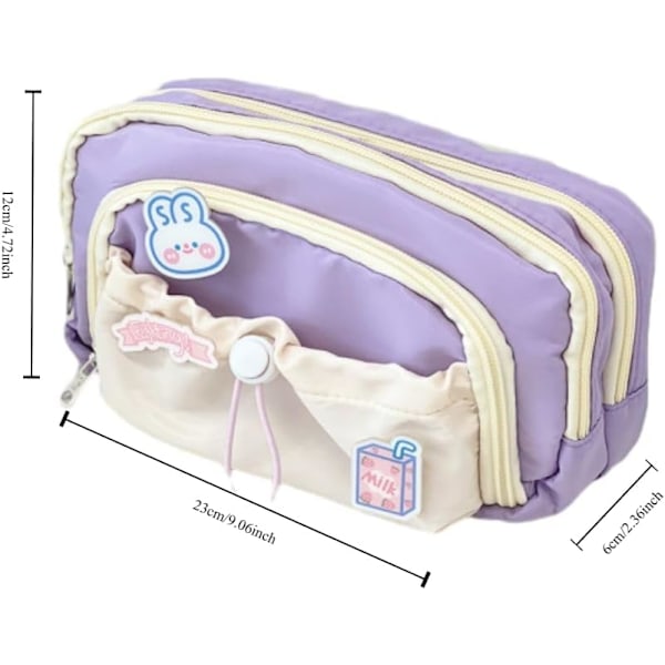 Søtt Estetisk Penal Kawaii Penal med Kawaii Pins Stor Penalholder Preppy Utstyr Pink