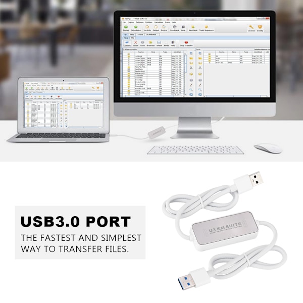 PC-PC USB 3.0 -datasiirtokaapeli - datan synkronointikaapeli Windowsille ja Macille