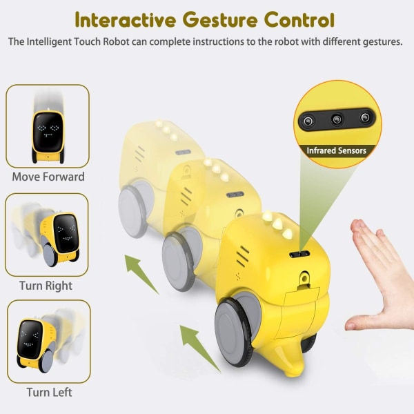 Intelligent Smart Robot Toy for Kids,  Voice and Touch Gesture Control Mini Robotics Rechargeable Toys Dancing, Walking, Singing, Robots for Toddler