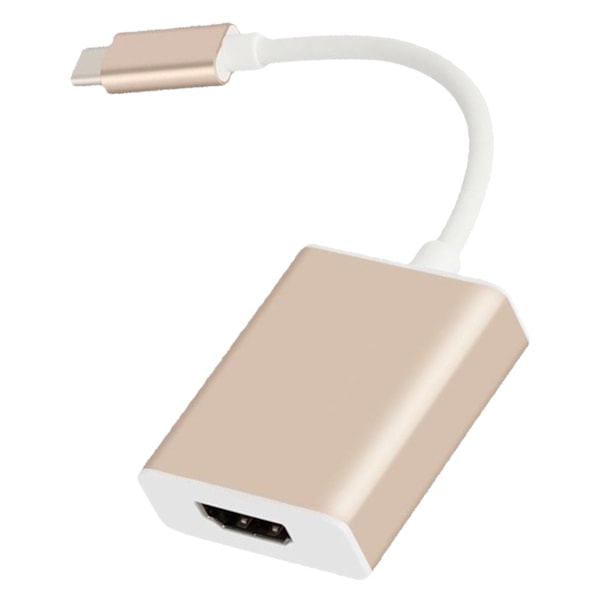 Typ C till HD Multimedia Interface-adapter Stöd 4K 10GBit Båda sidor Insatt Plug and Play USB C till HD-adapter Guld