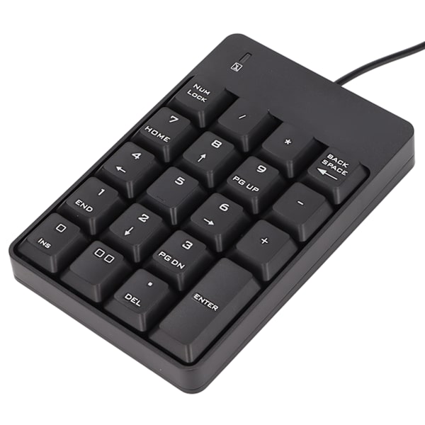 Langallinen 19 näppäimen numeronäppäimistö USB-liitännällä, ohjelmointi vapaa, kannettava, musta, kannettavan tietokoneen numeronäppäimistö toimistoon, pankkiin, supermarkettiin