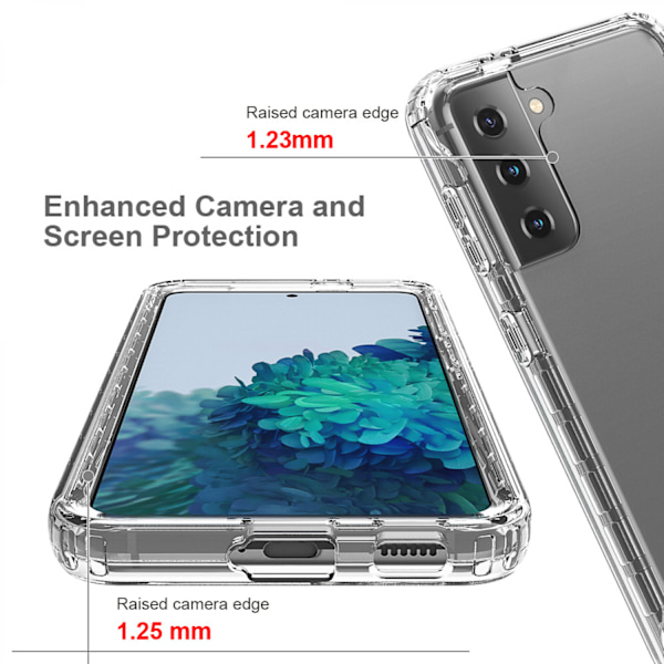 JUSTUP för Samsung Phone Case Heavy Duty Protective Anti-Slick  Soft Back Shell Hard PC Front Open Frame Slim Phone Cases för Samsung Galaxy S21 FE（