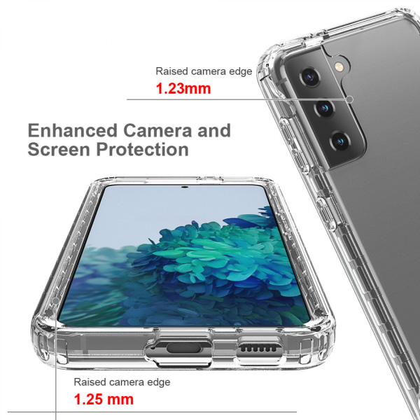 JUSTUP för Samsung Phone Case Heavy Duty Protective Anti-Slick  Soft Back Shell Hard PC Front Open Frame Slim Phone Cases för Samsung Galaxy S21 Ult