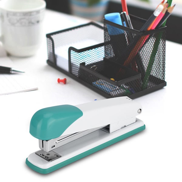 Ny metallisk standard skrivbordsstapler för papper, 24/6 häftapparat (grön)