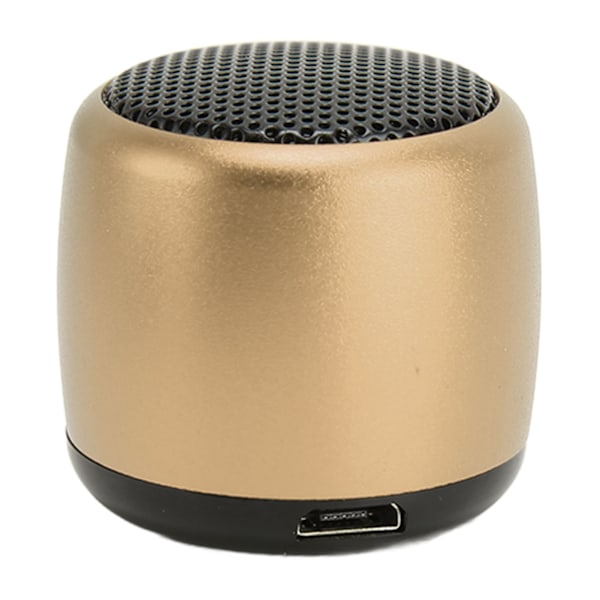 Mini Bluetooth-højttaler med kraftig subwoofer, USB-genopladelig, bærbar trådløs metalhøjttaler til telefon, tablet, pc, guld