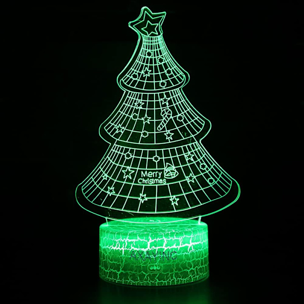 3D Nattlampa LED Illusion Skrivbordslampa 7 Färgbyten USB-kabel Touch-knapp Jul-födelsedagspresent Leksak för barn