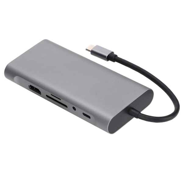 USB C Dockningsstation 11 i 1 Hållbar Robust 87W Snabbladdning 5Gbps Stabil Snabb Bärbar USB Multiport Hub