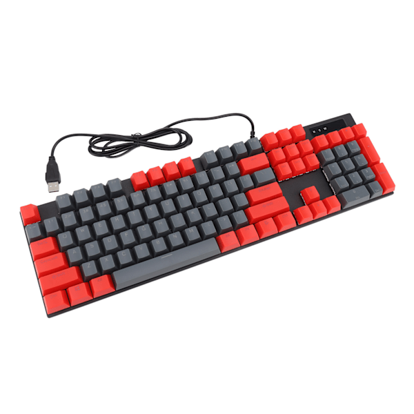 Mekanisk tastatur 104 taster RGB bakgrunnsbelyst ergonomisk dual farge programmerbar spilltastatur for PC bærbar grå og rød blå bryter