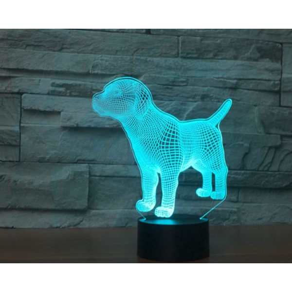 3D Valp Fjärrkontroll 16 Färger Nattlampor Illusion Akryl LED Bord Sänglampa Barn Sovrum Skrivbords Dekoration Födelsedagspresenter Leksak för Barn