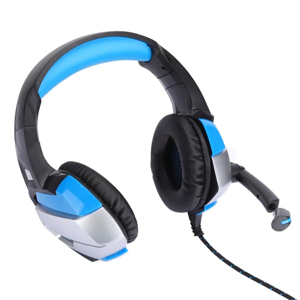 K5 Sort Blå ABS Gaming Headset Lysende Hovedtelefon med Mikrofon til Mobiltelefon ComputerSort Blå