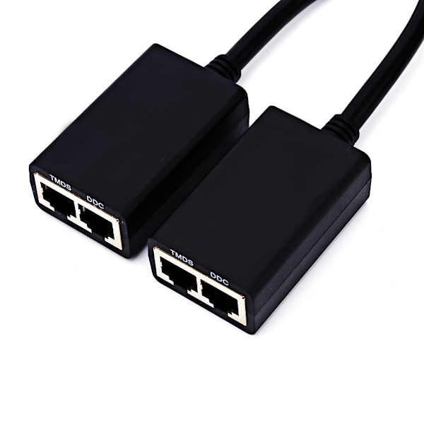 30M HDMI over RJ45 CAT5e CAT6 LAN Ethernet Balun Extender Repeater op til 1080P