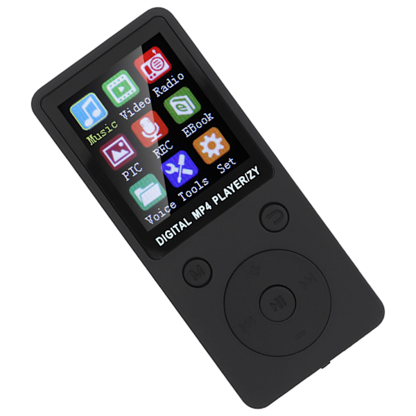 T1 Musik MP3 MP4 Afspiller 8G Bluetooth Understøtter 32G Hukommelseskort Runde Knapper Sort