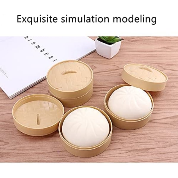 Udpak Steamed Stuffed Bun Squeeze Toy, Slow Rising Bun Squishies Simulation Decompression Toy, til børn og voksne