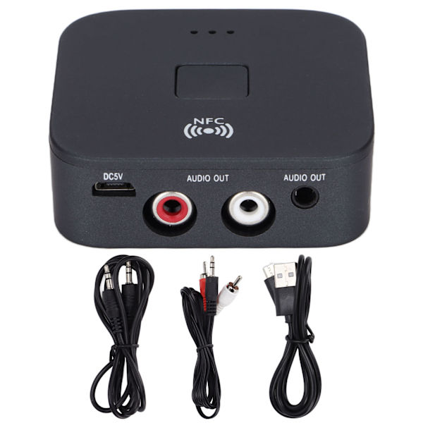 Bluetooth 5.0 RCA Ljudmottagare 3,5 mm Port Trådlös Adapter för Bilstereo Hörlurar Hem Stereo Teatersystem