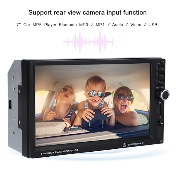 7-tuumainen HD MP5-8012B Auton Bluetooth MP5 MP3-soitin Kosketusnäyttö Auton multimediasoitin