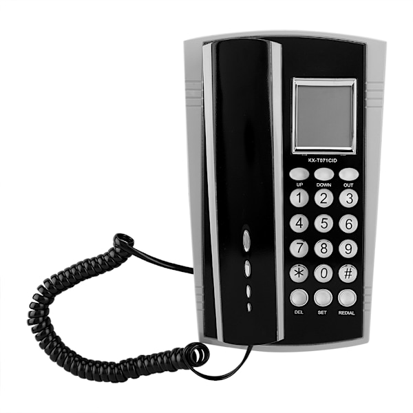 KX T071CID kablet engelsk telefonutvidelse med høyttaler stemmeopptaker RJ45 (6P2C) svart