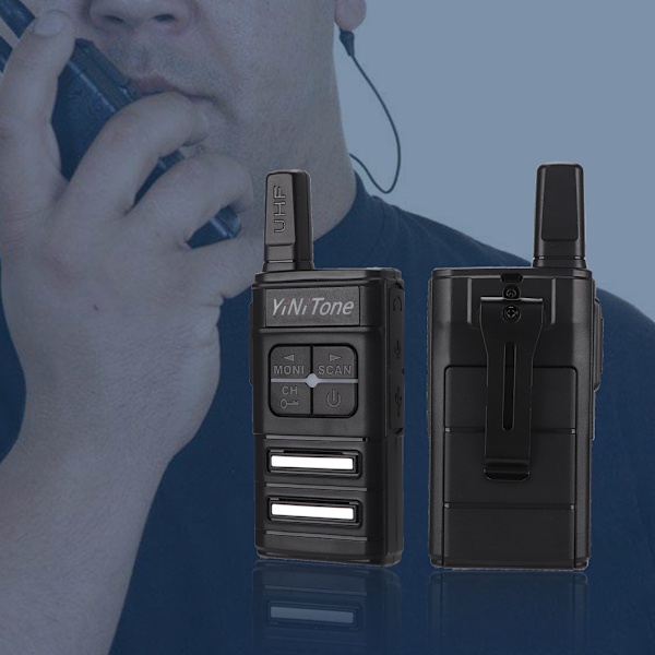 400-470MHz Mini Bärbar UHF 16-kanals Simplex FM Radio Walkie Talkie 110-240V