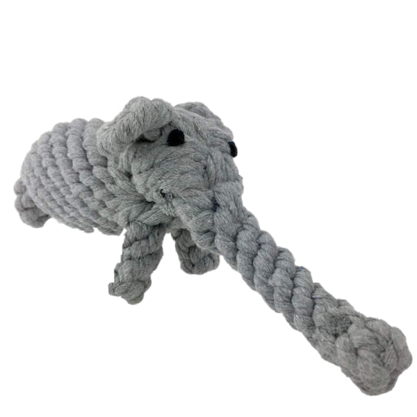 Pet Puppy Cotton Cord Chew Toy for Teeth Cleaning, Elephant Design, Length About 23*5cm/9*1.9 Inch Suitable for Small and Medium Dogs