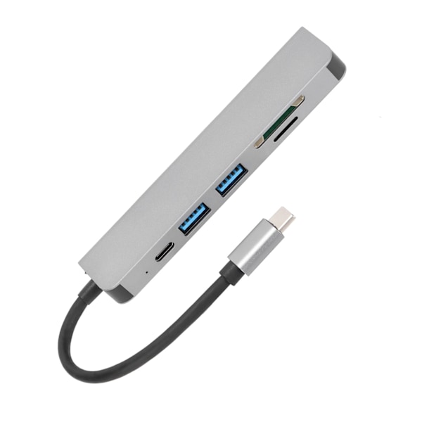 USB 3.0 Hub 6 i 1 Holdbar Robust 87W Hurtiglading 5Gbps Stabil Rask Bærbar USB C Dokkingstasjon