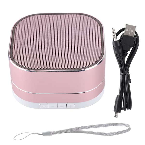 Mini bærbar trådløs computer Sub-woofer Bluetooth-højttaler understøtter TF-kort (Rose gold)