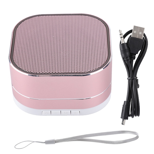 Mini bärbar trådlös dator Sub-woofer Bluetooth-högtalare Stöd TF-kort (Rose gold)