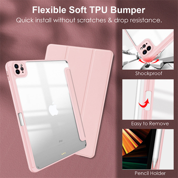 Etui til iPad Air 5. generation 2022/iPad Air 4. generation 2020 10,9 tommer, Trifold Stand Etui med blyantholder