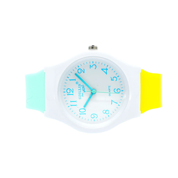 Farverige drenge pigeure, teenagere Student Time armbåndsur Blødt silikonebånd (lysegrønt)