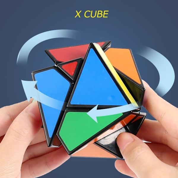 Sticker X Skewb Speed Cube, Deformerad 4-axlig Skewb Cube Pusselleksak, 3-D Hjärnteaserpussel