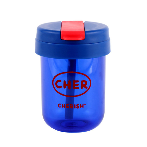 Pieni kannettava muovinen kahvikuppi sininen 300ML
