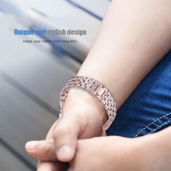 Rustfritt stål midjeur klokke utskiftbar stroppband passer for Iwatch Series 42mm (Golden)