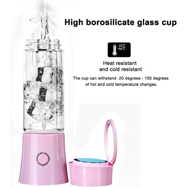 Kannettava Blenderi, Toycol Henkilökohtainen Blenderi Smoothieille ja Sekoituksille 6 Terällä, 16 Oz Mini Blenderi Kupilla Matkakannen ja USB-Latauksella Pink