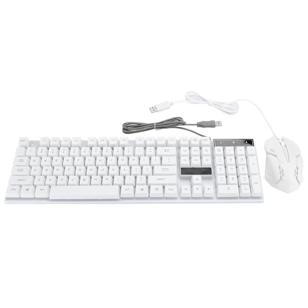 USB-kablet oppheng 104-tasters tastatur musekombo belyst ergonomisk datatilbehør for spillkontor