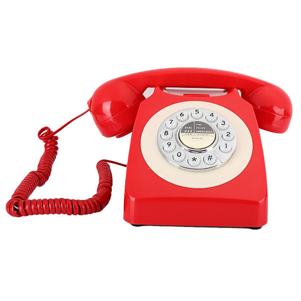 Retro Vintage Antikk Telefon Hotel ReDial Håndfri Fasttelefon Bordtelefon