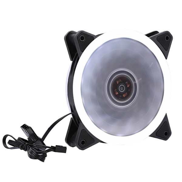 Chassis Fan Computer Cooler Mute Desktop PC Tilbehør Monokrom RGB Dobbelt Blænde 12cm (Dobbelt Blænde Hvidt Lys Skruer)