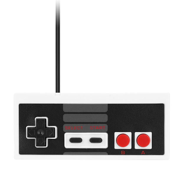 Klassisk trådbunden USB-spelhandkontroll, spelkontroll, ursprungligen designad för NES Mini värd (vit)