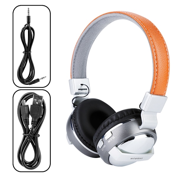 Trådlösa Bluetooth 4.1 brusreducerande stereoljud Over Ear Headset Hörlurar Silver
