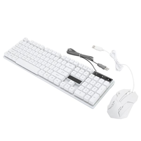 USB-kablet oppheng 104-tasters tastatur musekombo belyst ergonomisk datatilbehør for spillkontor