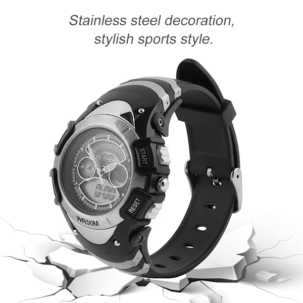 Barne Bluetooth Elektronisk Vanntett Sport Smart Klokke for Menn Gutter Barn Gaver (Svart)