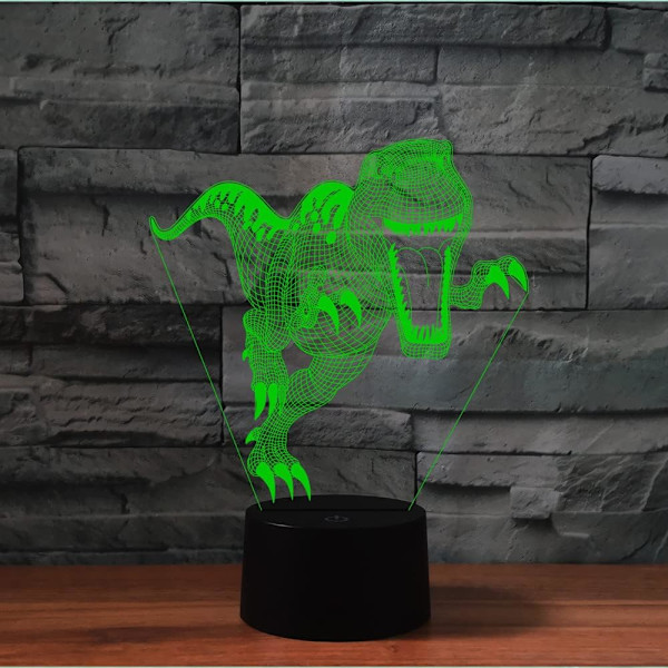3D Dinosaurie Fjärrkontroll 16 Färger Nattlampor Illusion Akryl LED Bord Sänglampa Barn Sovrum Skrivbords Dekoration Födelsedagspresenter Leksak för Barn