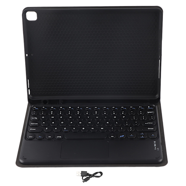 Tastatur Etui 10in Runde Taster Touch Wireless Tastaturer med Silikonetui til IOS Tablet/Air10.5/Pro10.5Sort