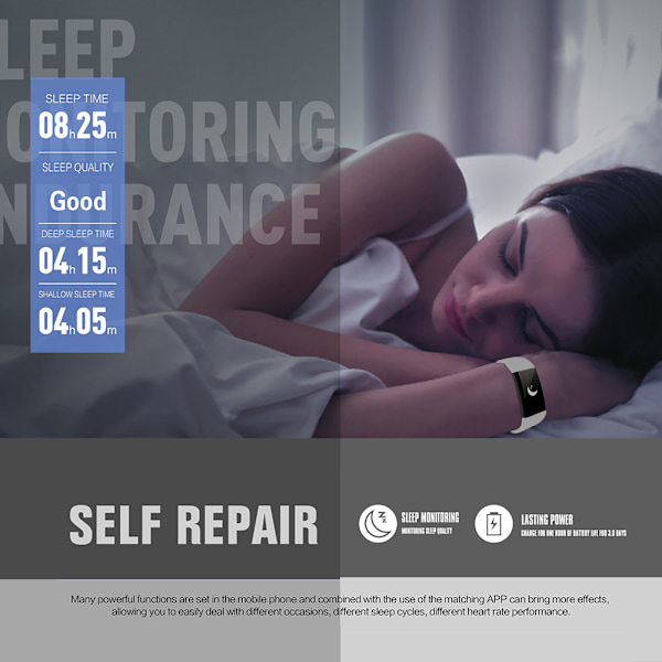 Bluetooth Sport Running Smart Watch Armbånd Fitness Aktivitet Tracker Armbånd Monitor (Hvid)
