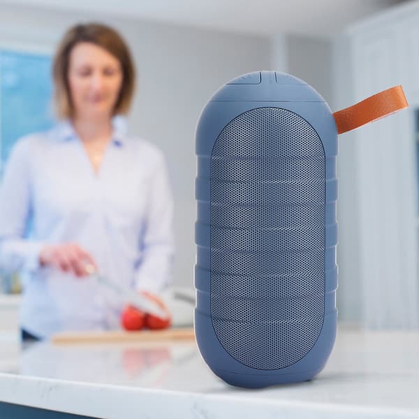 Vattentät Mini Bärbar Subwoofer Bluetooth Trådlös Högtalare Låda Blå