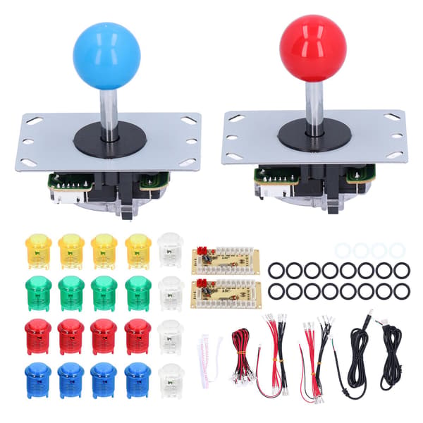 2-spiller arkade spill DIY-sett joysticksett LED-arkadeknapper for dataspill 5V