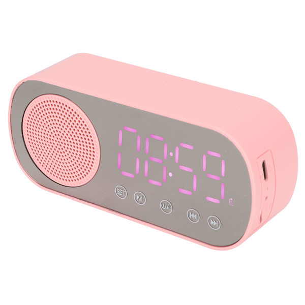 Herätyskello Bluetooth-kaiutin HIFI LED-peilinäyttö Mikro-USB-lataus FM-radio Digitaalinen kello lukemiseen matkustamiseen