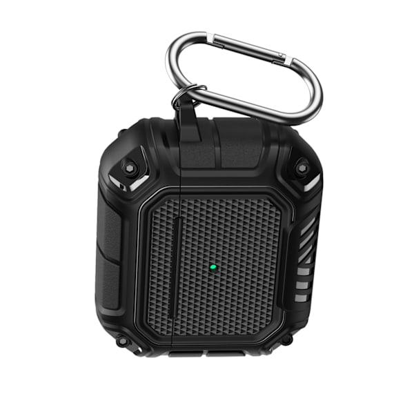 Hovedtelefonbeskyttende TPU-etui Anti-tabt med karabinhage til IOS Earbuds 3 Sort Sort