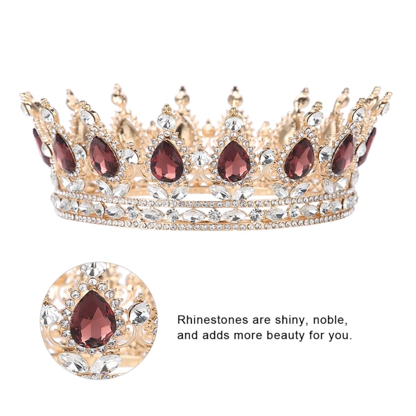 Bryllupshårtilbehør Rhinestones Tiara Rund Krone Håndlaget Brud Prom Smykker