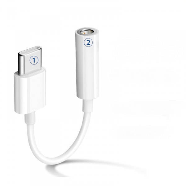 USB C till 3,5 mm hörlursadapter, 3,5 mm ljudadapter, typ C till 3,5 mm aux-adapter